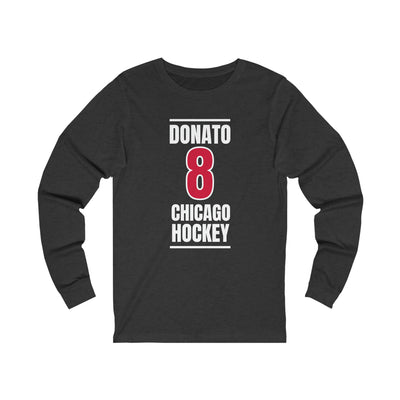 Donato 8 Chicago Hockey Red Vertical Design Unisex Jersey Long Sleeve Shirt