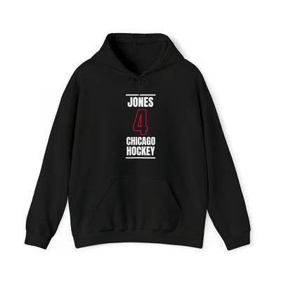 Jones 4 Chicago Hockey Black Vertical Design Unisex Hooded Sweatshirt