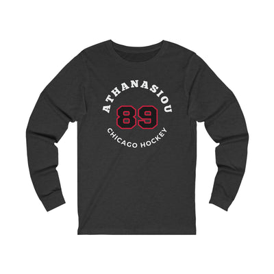 Athanasiou 89 Chicago Hockey Number Arch Design Unisex Jersey Long Sleeve Shirt