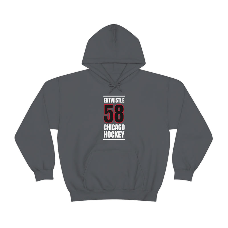 Entwistle 58 Chicago Hockey Black Vertical Design Unisex Hooded Sweatshirt