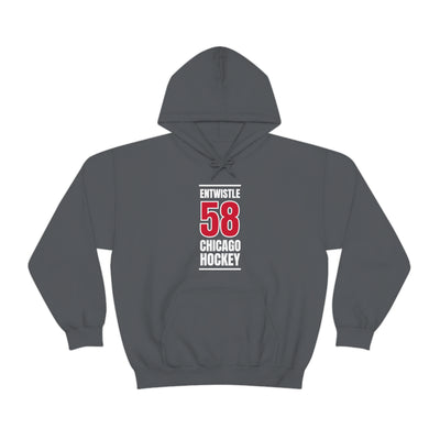 Entwistle 58 Chicago Hockey Red Vertical Design Unisex Hooded Sweatshirt