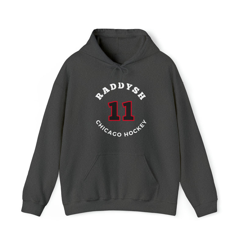 Raddysh 11 Chicago Hockey Number Arch Design Unisex Hooded Sweatshirt