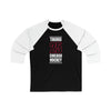 Tinordi 25 Chicago Hockey Black Vertical Design Unisex Tri-Blend 3/4 Sleeve Raglan Baseball Shirt