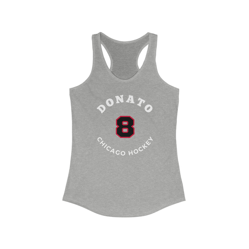 Donato 8 Chicago Hockey Number Arch Design Women's Ideal Racerback Tank Top
