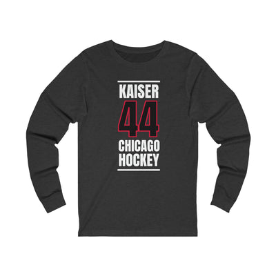 Kaiser 44 Chicago Hockey Black Vertical Design Unisex Jersey Long Sleeve Shirt