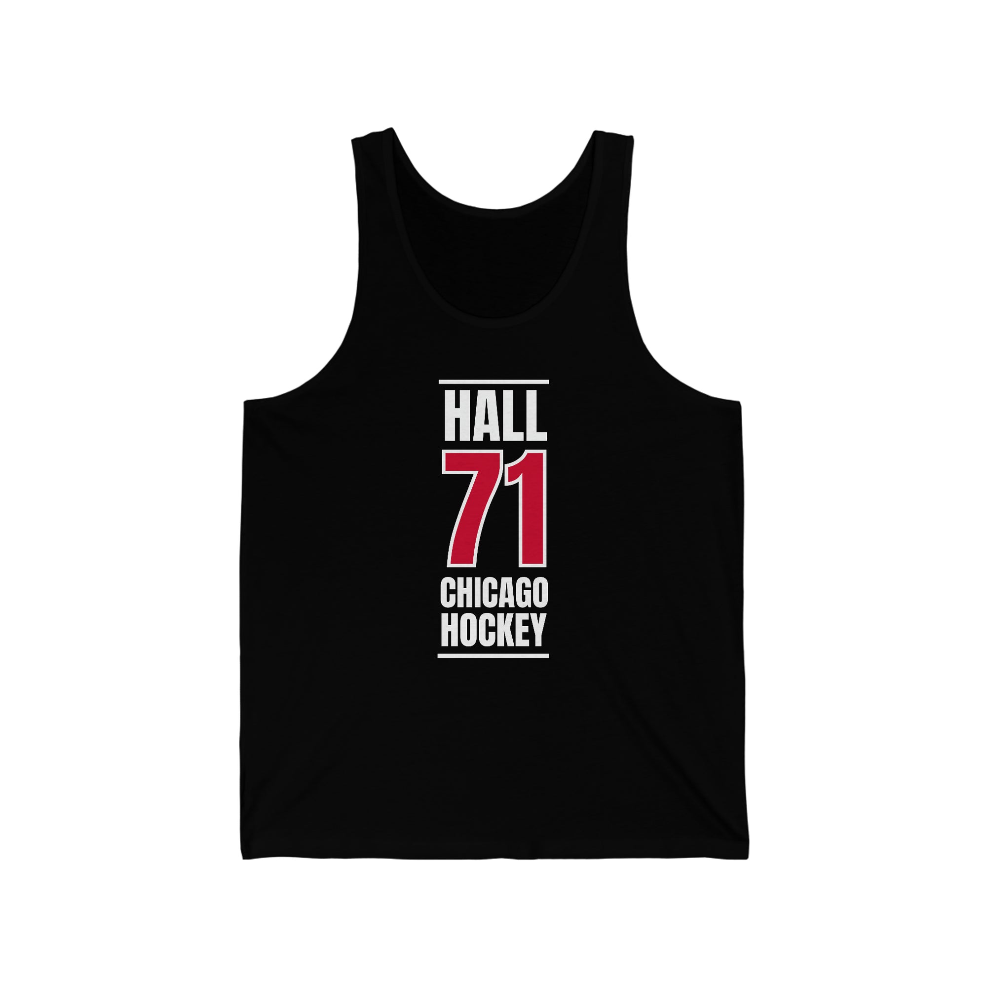Hall 71 Chicago Hockey Red Vertical Design Unisex Jersey Tank Top