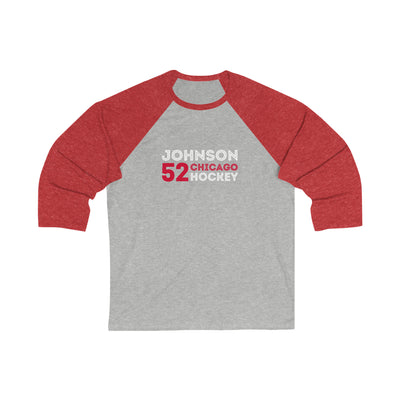 Johnson 52 Chicago Hockey Grafitti Wall Design Unisex Tri-Blend 3/4 Sleeve Raglan Baseball Shirt