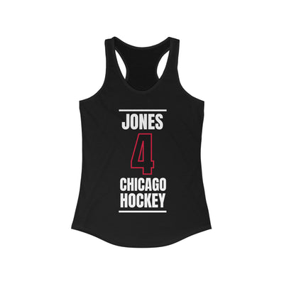 Jones 4 Chicago Hockey Black Vertical Design Women's Ideal Racerback Tank Top
