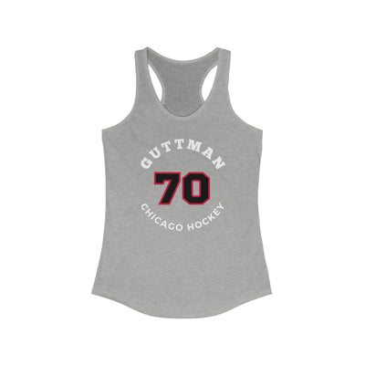 Guttman 70 Chicago Hockey Number Arch Design Women's Ideal Racerback Tank Top