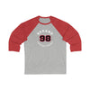 Bedard 98 Chicago Hockey Number Arch Design Unisex Tri-Blend 3/4 Sleeve Raglan Baseball Shirt