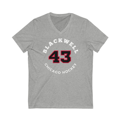 Blackwell 43 Chicago Hockey Number Arch Design Unisex V-Neck Tee