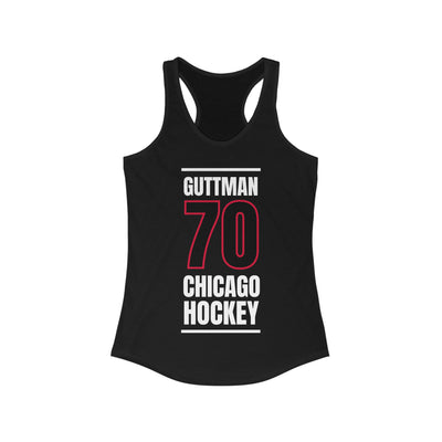 Guttman 70 Chicago Hockey Black Vertical Design Women's Ideal Racerback Tank Top