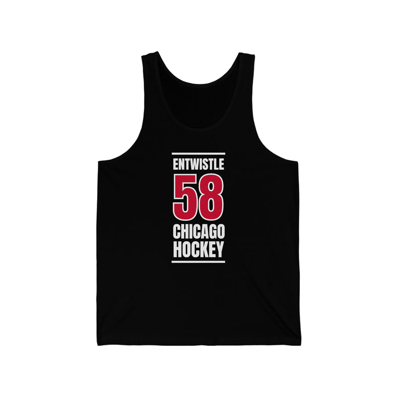 Entwistle 58 Chicago Hockey Red Vertical Design Unisex Jersey Tank Top