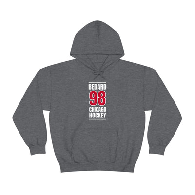 Bedard 98 Chicago Hockey Red Vertical Design Unisex Hooded Sweatshirt
