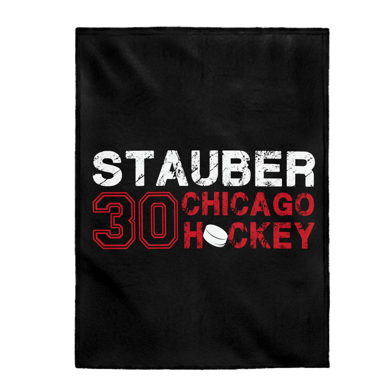 Stauber 30 Chicago Hockey Velveteen Plush Blanket