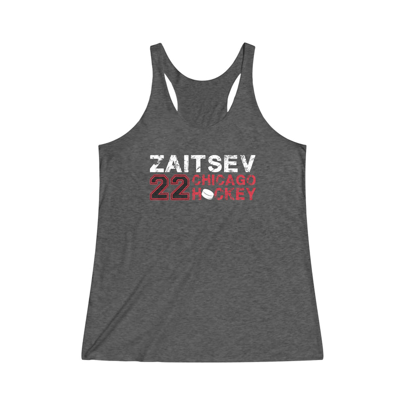 Zaitsev 22 Chicago Hockey Women's Tri-Blend Racerback Tank Top