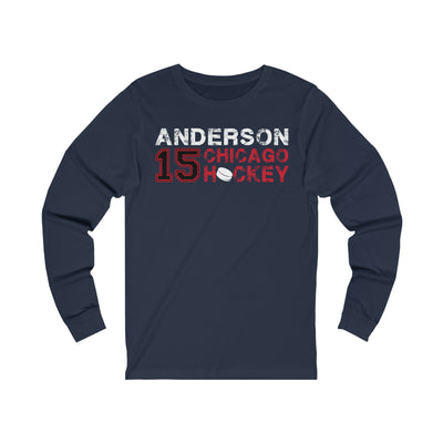 Anderson 15 Chicago Hockey Unisex Jersey Long Sleeve Shirt