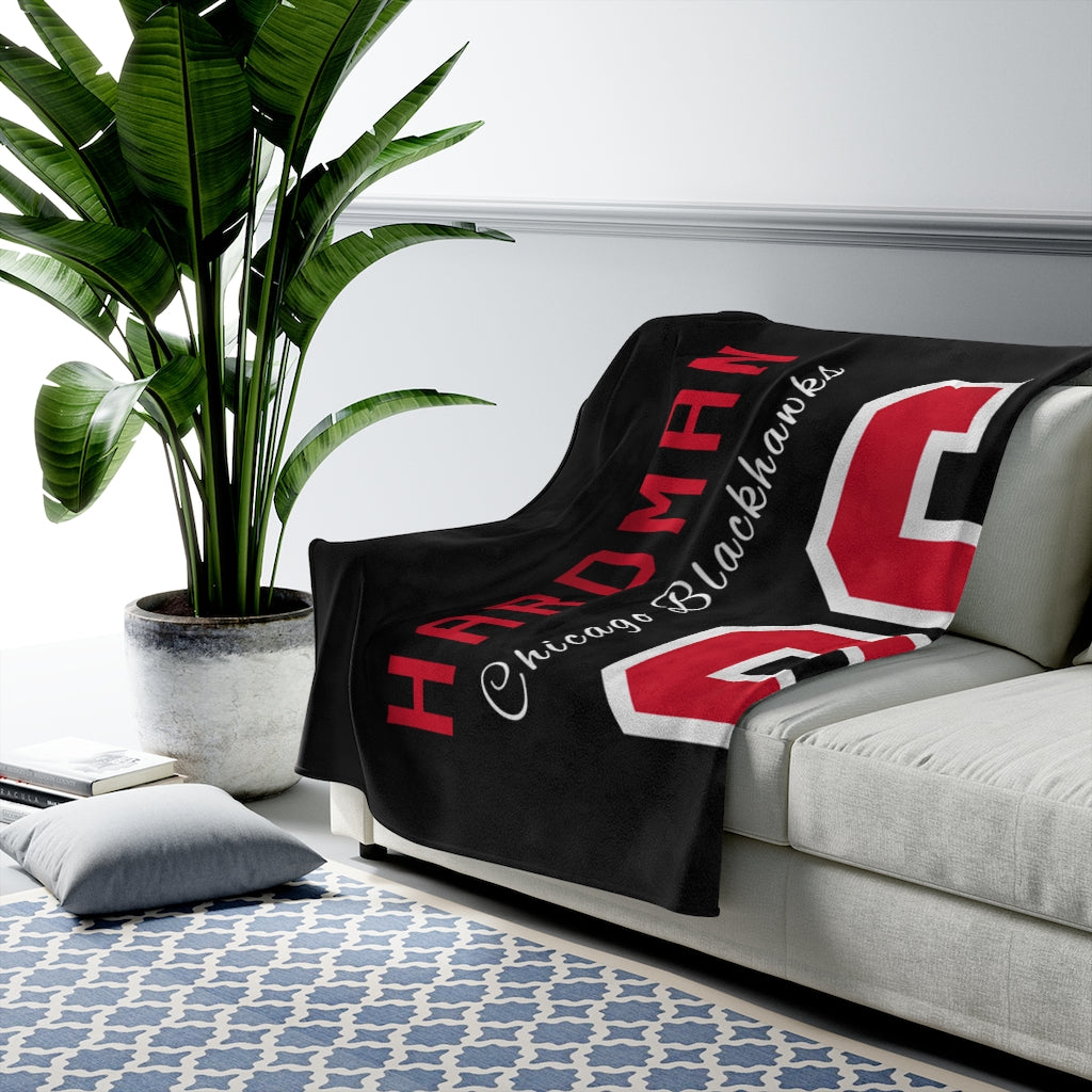 Hardman 86 Chicago Blackhawks Velveteen Plush Blanket