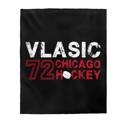 Vlasic 72 Chicago Hockey Velveteen Plush Blanket