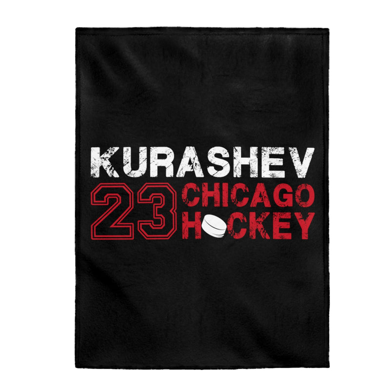 Kurashev 23 Chicago Hockey Velveteen Plush Blanket