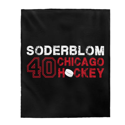 Soderblom 40 Chicago Hockey Velveteen Plush Blanket
