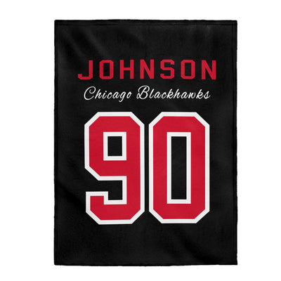 Johnson 90 Chicago Blackhawks Velveteen Plush Blanket