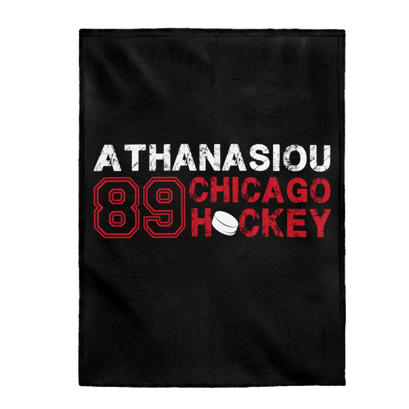 Athanasiou 89 Chicago Hockey Velveteen Plush Blanket