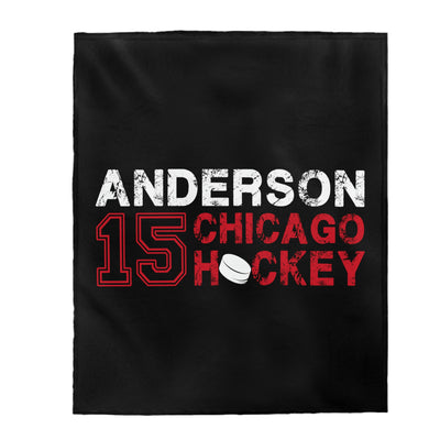 Anderson 15 Chicago Hockey Velveteen Plush Blanket