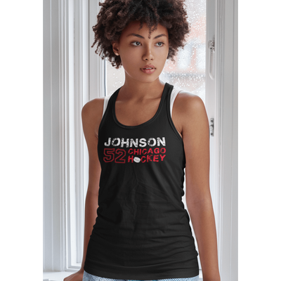 Johnson 52 Chicago Hockey Women's Tri-Blend Racerback tank
