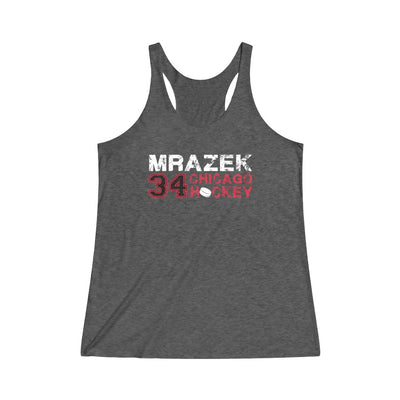 Mrazek 34 Chicago Hockey Women's Tri-Blend Racerback Tank Top