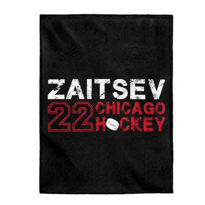 Zaitsev 22 Chicago Hockey Velveteen Plush Blanket