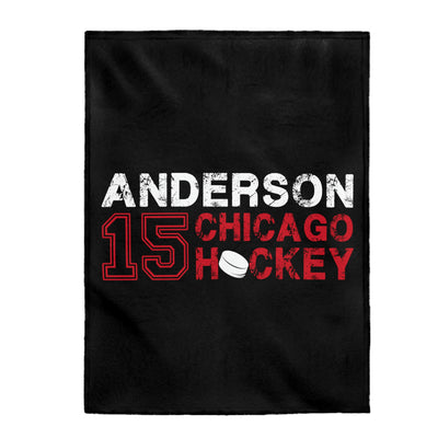 Anderson 15 Chicago Hockey Velveteen Plush Blanket