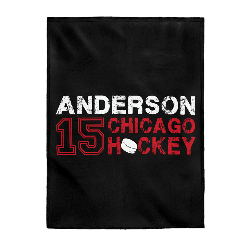 Anderson 15 Chicago Hockey Velveteen Plush Blanket