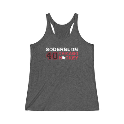 Soderblom 40 Chicago Hockey Women's Tri-Blend Racerback Tank Top