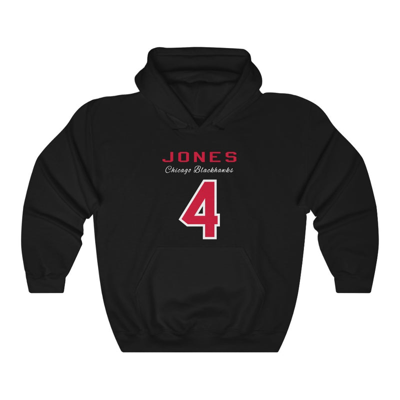 Jones 4 Chicago Blackhawks Hockey Unisex Hooded Sweatshirt