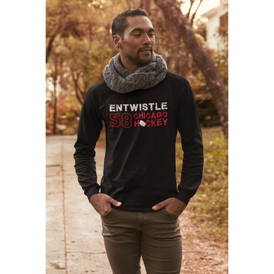 Entwistle 58 Chicago Hockey Unisex Jersey Long Sleeve Shirt