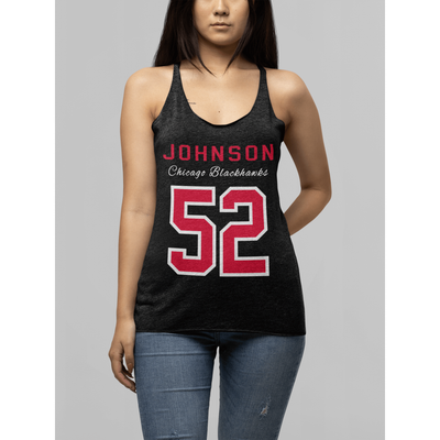 Johnson 52 Chicago Blackhawks Women's Racerback Tank Top